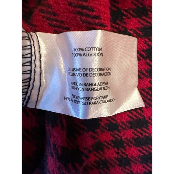 Vintage Woolrich Red & Black Plaid Flannel Button-Up Shirt XL - Picture 5 of 6